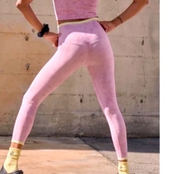 Free People Think Twice Leggings High Rise PINK New XS S - Picture 4 of 15